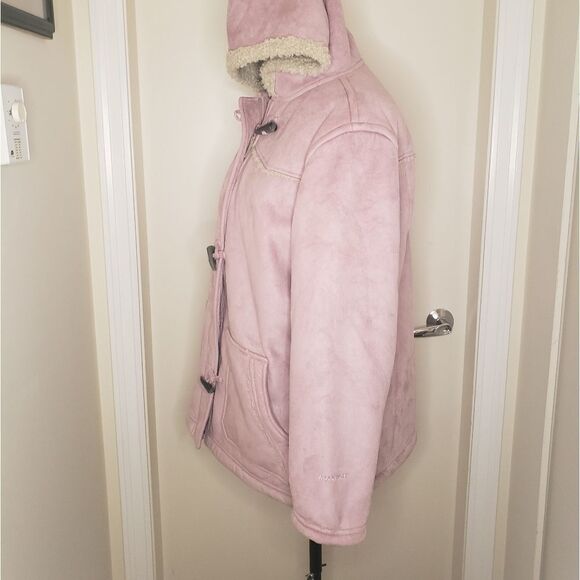 Woolrich Pink Sheerling Overcoat with Hood - Picture 3 of 13